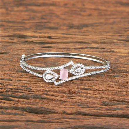 Cubic Zirconia Classic Kada With Rhodium Plating