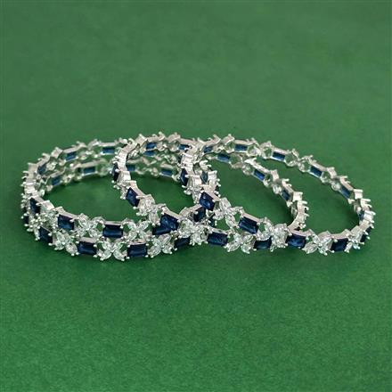 Cubic Zirconia Classic Bangles With Rhodium Plating