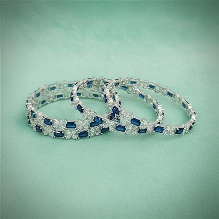 Cubic Zirconia Classic Bangles With Rhodium Plating