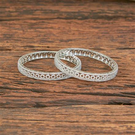 Cubic Zirconia Classic Bangles With Rhodium Plating
