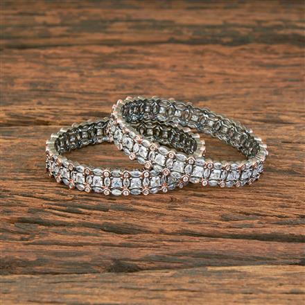 Cubic Zirconia Classic Bangles With Black Rose Plating