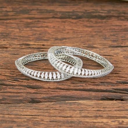 Cz Classic Bangles With Black Rose Plating