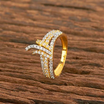 Cubic Zirconia Classic Ring With 2 Tone Plating