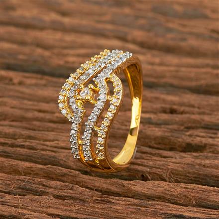 Cubic Zirconia Classic Ring With 2 Tone Plating