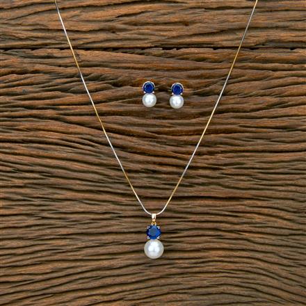 Cubic Zirconia Delicate Pendant Set With 2 Tone Plating