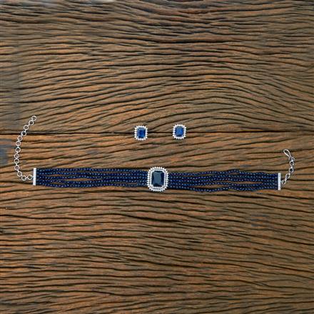 Cubic Zirconia Choker Necklace With Rhodium Plating