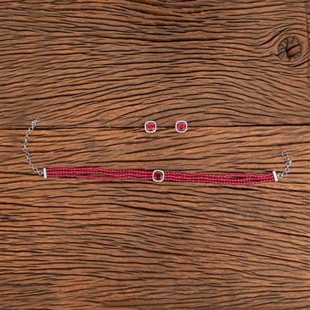 Cz Delicate Necklace With Rhodium Plating