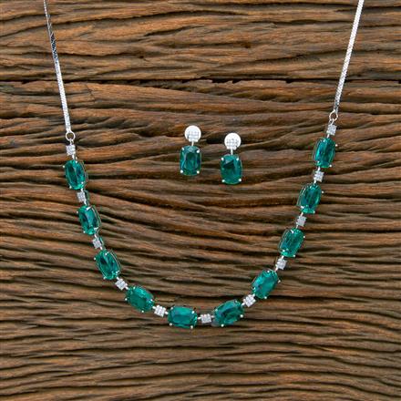 Cubic Zirconia Classic Necklace With Rhodium Plating