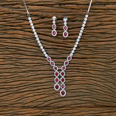 Cubic Zirconia Classic Necklace With Rhodium Plating