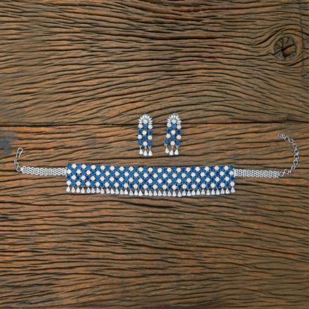 Cubic Zirconia Choker Necklace With Rhodium Plating