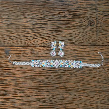 Cubic Zirconia Classic Necklace With Rhodium Plating