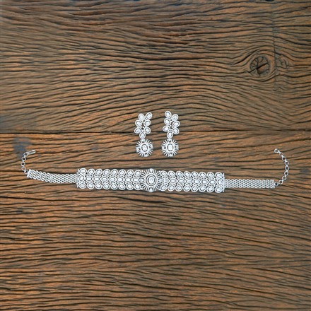 Cubic Zirconia Classic Necklace With Rhodium Plating