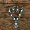 Cubic Zirconia Pearl Necklace With Black Plating