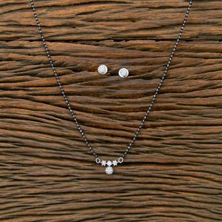 Cubic Zirconia Delicate Mangalsutra With Gold Rhodium Plating