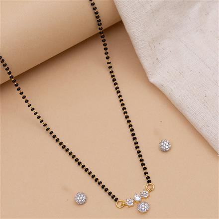 Cubic Zirconia Delicate Mangalsutra With 2 Tone Plating