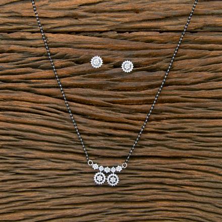 Cubic Zirconia Classic Mangalsutra With Gold Rhodium Plating