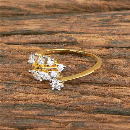 Cubic Zirconia Adjustable Ring With Black 2 Tone Rhodium Plating