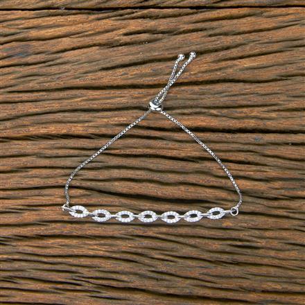 Cubic Zirconia Delicate Bracelet With 2 Tone Rhodium Plating