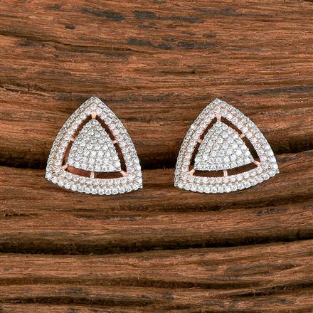 Cubic Zirconia Delicate Tops With 2 Tone Rhodium Rose Gold Plating