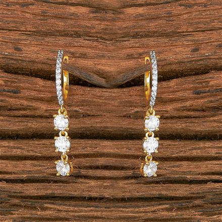 Cubic Zirconia Delicate Bali With Black 2 Tone Rhodium Plating