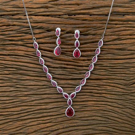 Cubic Zirconia Classic Necklace With Rhodium Plating