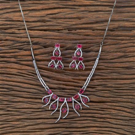 Cubic Zirconia Stiff Necklace With Black Plating