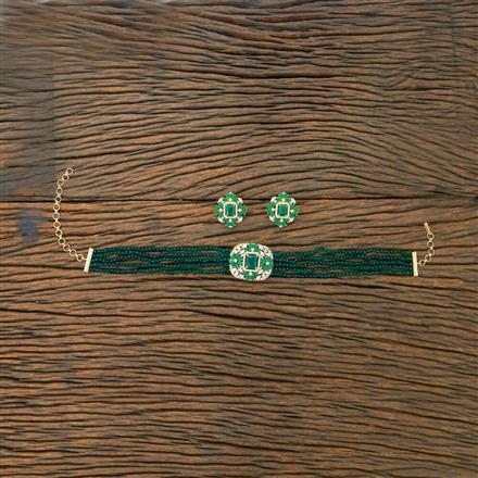 Cubic Zirconia Bandhai Necklace With Gold Plating