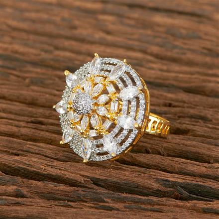 Cz Adjustable Ring With Black 2 Tone Rhodium Plating