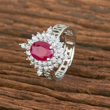 Cz Adjustable Ring With Rhodium Plating