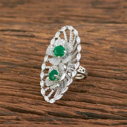 Cz Adjustable Ring With Rhodium Plating