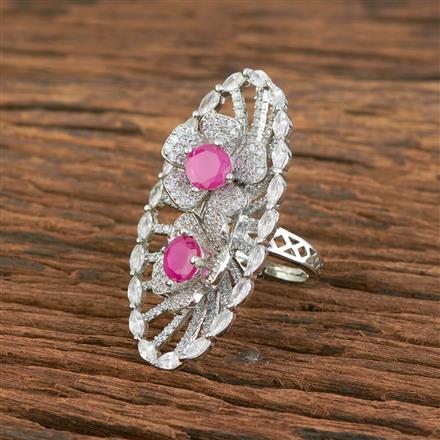 Cz Adjustable Ring With Rhodium Plating