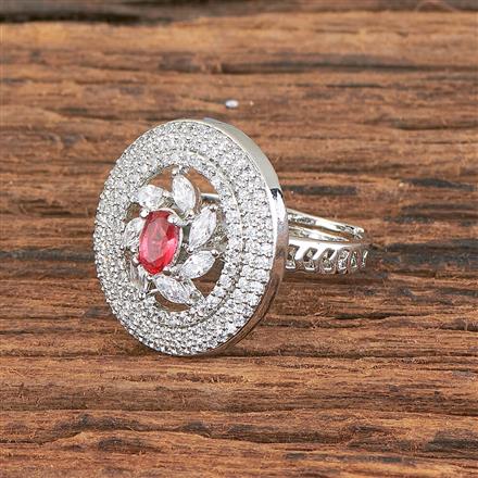 Cz Adjustable Ring With Rhodium Plating