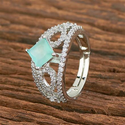 Cz Adjustable Ring With Rhodium Plating