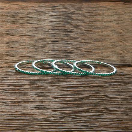 Cz Delicate Bangles With Rhodium Plating