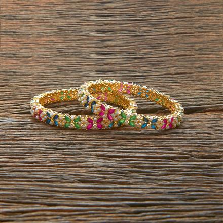 Cz Pearl Bangles With Gold Plating