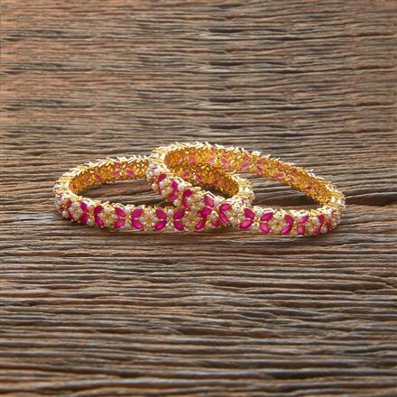 Cz Pearl Bangles With Gold Plating