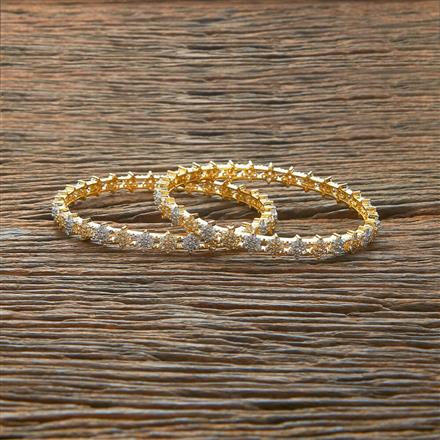 Cz Classic Bangles With 2 Tone Plating