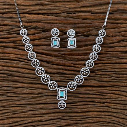 Cz Classic Necklace With Rhodium Plating