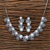 Cz Pearl Necklace With Black Plating