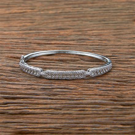 Cz Delicate Kada With Black 2 Tone Rhodium Plating