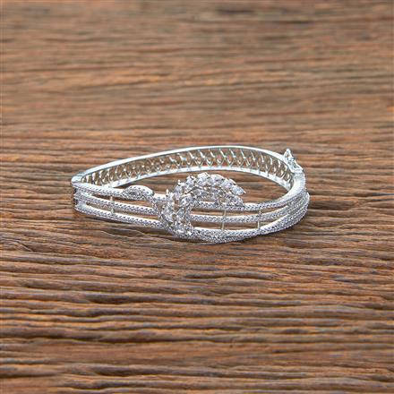 Cz Classic Kada With Black 2 Tone Rhodium Plating