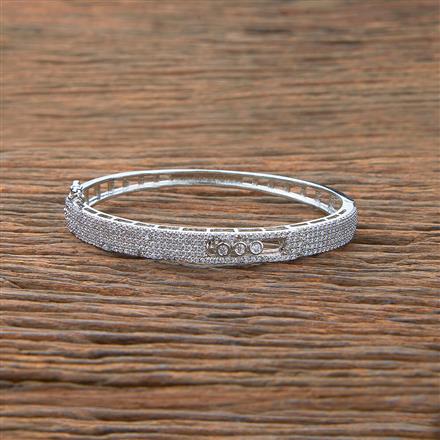 Cz Delicate Kada With 2 Tone Rhodium Plating