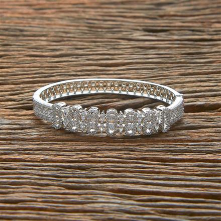 Cz Delicate Kada With Black 2 Tone Rhodium Plating