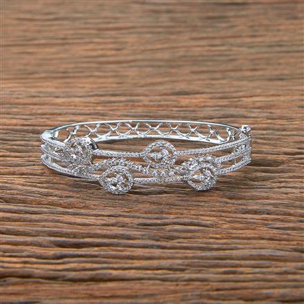 Cz Classic Kada With Black 2 Tone Rhodium Plating