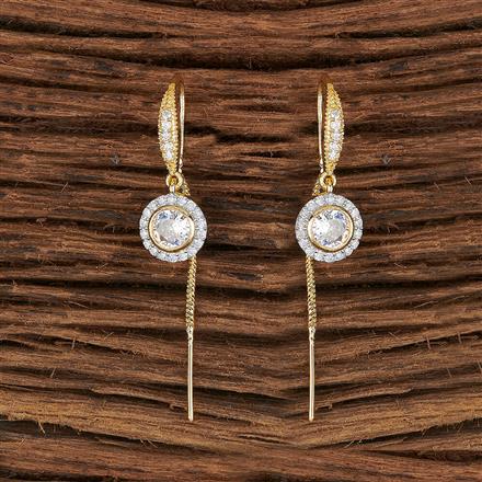 Cz Delicate Earring With 2 Tone Plating