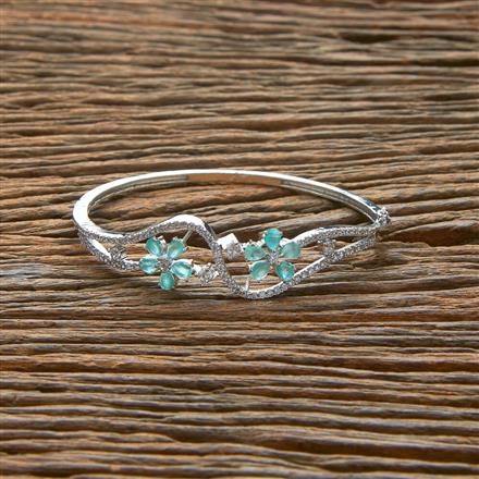 Cz Classic Kada With Rhodium Plating