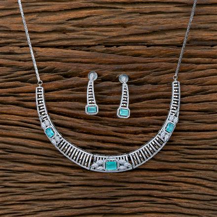 Cz Classic Necklace With Rhodium Plating