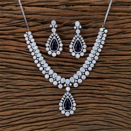 Cz Classic Necklace With Rhodium Plating