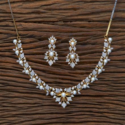 Cubic Zirconia Classic Necklace With Rhodium Plating