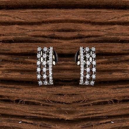 Cz Delicate Bali With Black 2 Tone Rhodium Plating